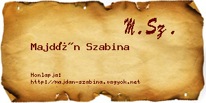 Majdán Szabina névjegykártya